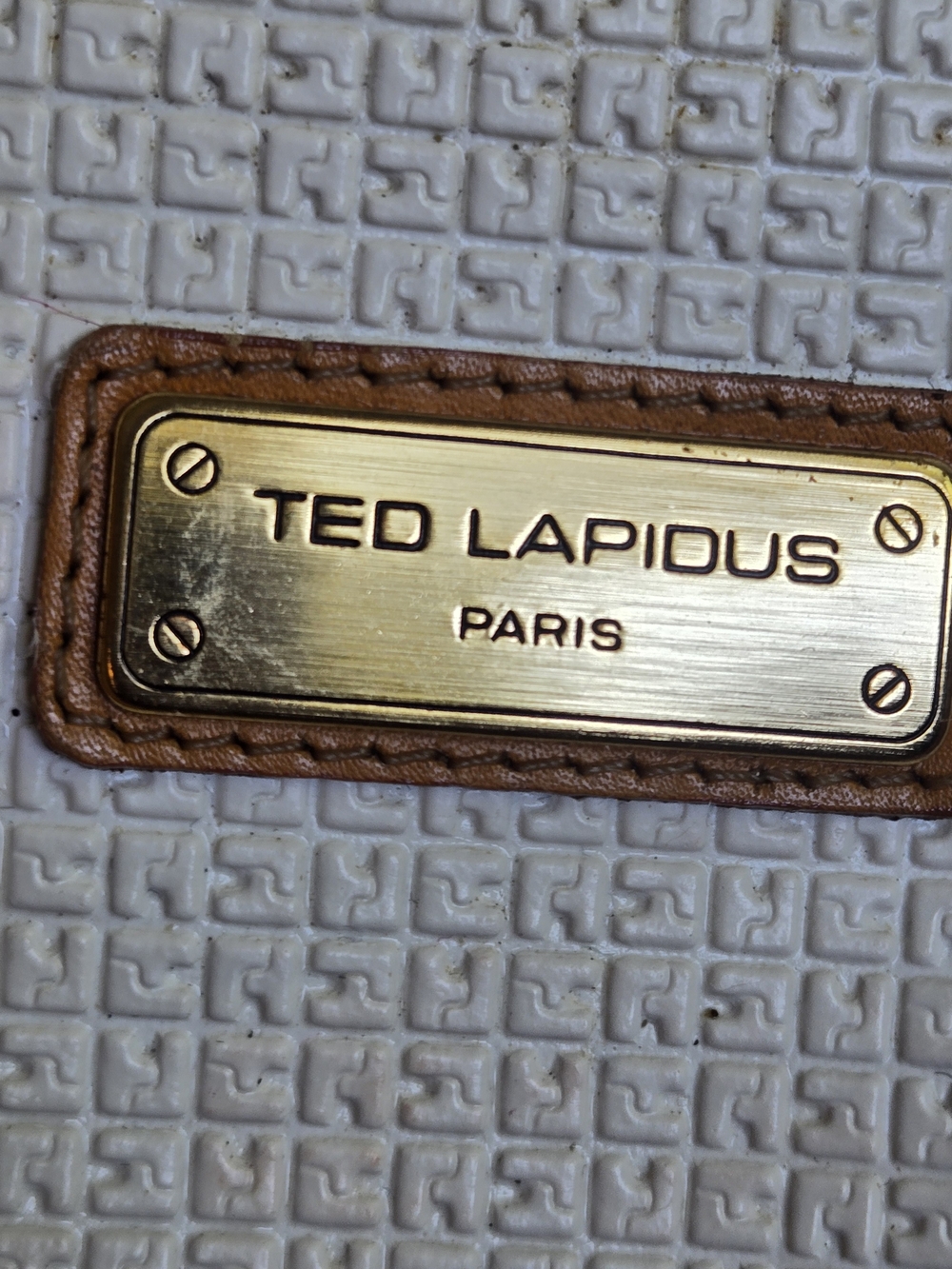 Ted Lapidus Paris Two-Tone White & Tan Tote - Picture 5 of 10